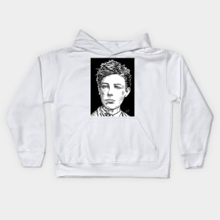 ARTHUR RIMBAUD ink portrait Kids Hoodie